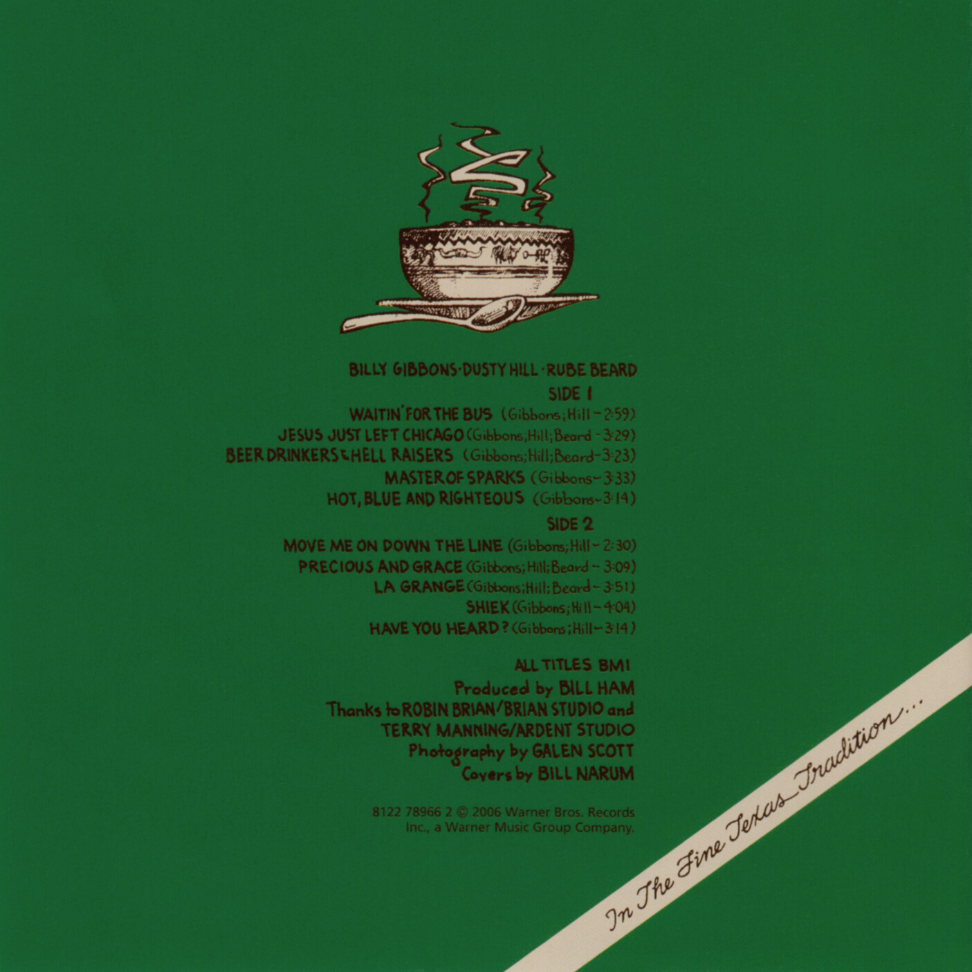 ZZ Top  Tres Hombres : Front + Inlay EU